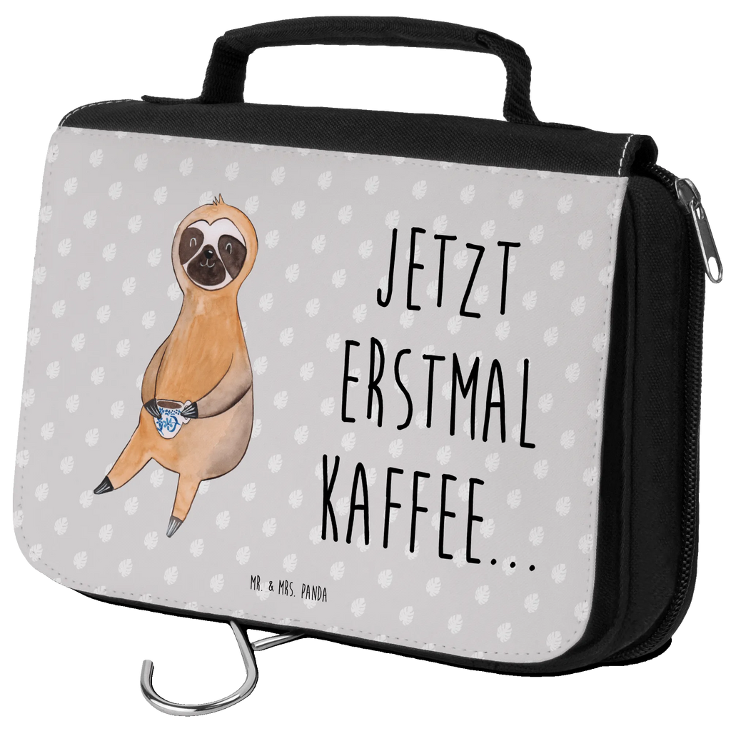 Kulturbeutel Faultier Kaffee Kulturbeutel, Zum Aufhängen, Waschtasche, Kosmetiktasche, Damen, Herren, Aufbewahrungstasche, Schminktasche, Kosmetikbeutel, Organizer, Kulturtasche, Schminkutensil, Faultier, Faultier Geschenk, Faultier Deko, Faultiere, faul, Lieblingstier, Kaffee, erster Kaffee, Morgenmuffel, Frühaufsteher, Kaffeetasse, Genießer, Coffee, Kaffeegetränk