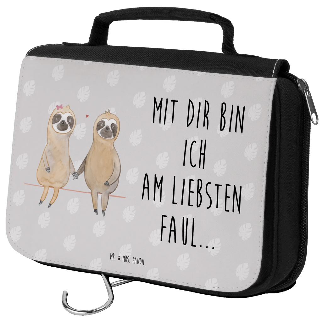 Kulturbeutel Faultier Pärchen Kulturbeutel, Zum Aufhängen, Waschtasche, Kosmetiktasche, Damen, Herren, Aufbewahrungstasche, Schminktasche, Kosmetikbeutel, Organizer, Kulturtasche, Schminkutensil, Faultier, Faultier Geschenk, Faultier Deko, Faultiere, faul, Lieblingstier, Liebe, Liebespaar, Faultierliebe, Faultierpärchen, verliebt, verlobt, gemeinsam, relaxen, Pärchen, Beziehung, Langsamkeit