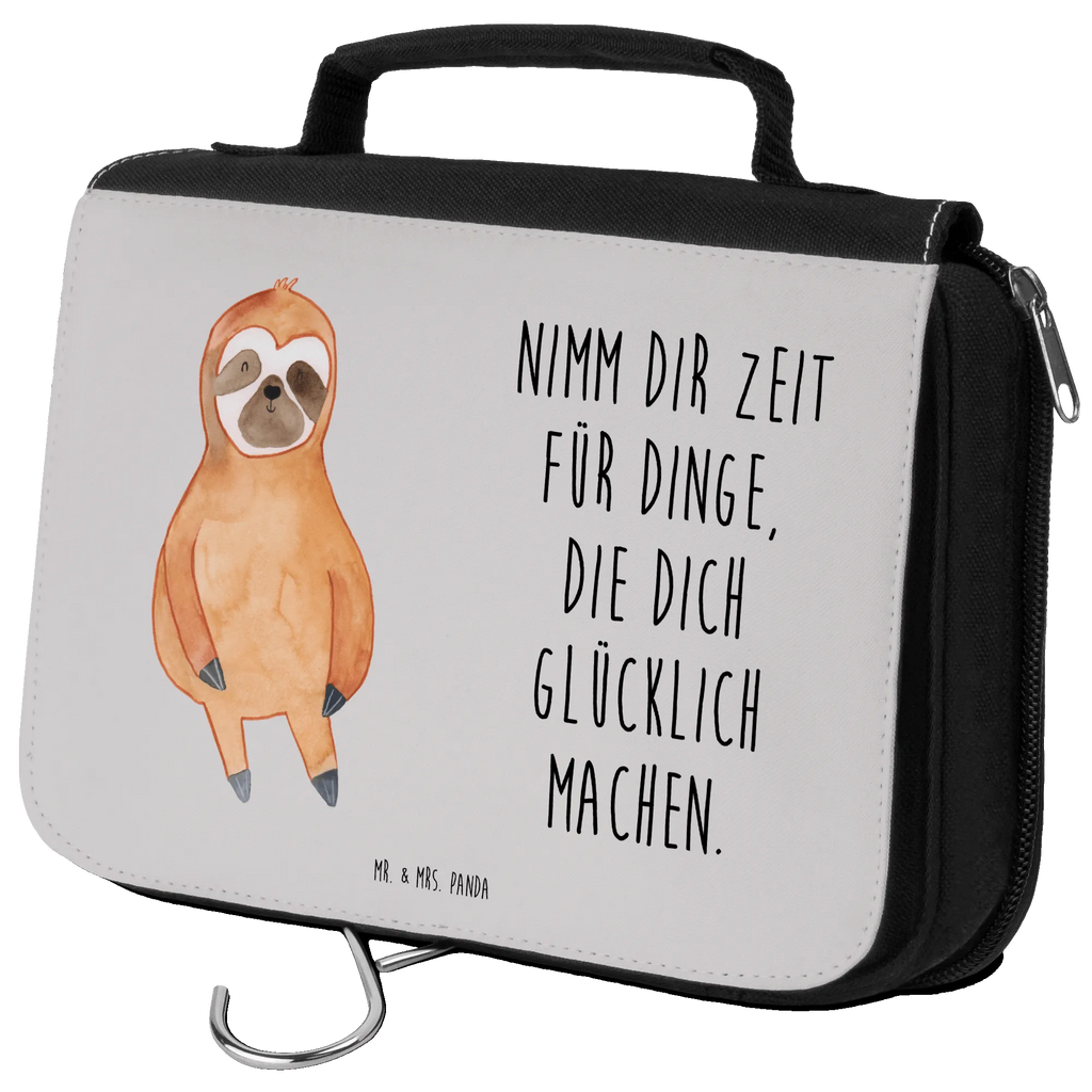 Kulturbeutel Faultier Zufrieden Kulturbeutel, Zum Aufhängen, Waschtasche, Kosmetiktasche, Damen, Herren, Aufbewahrungstasche, Schminktasche, Kosmetikbeutel, Organizer, Kulturtasche, Schminkutensil, Faultier, Faultier Geschenk, Faultier Deko, Faultiere, faul, Lieblingstier, Pause, relaxen, Glück, glücklich, zufrieden, happy, Zufriedenheit, Gelassenheit, Ruhe, Frieden