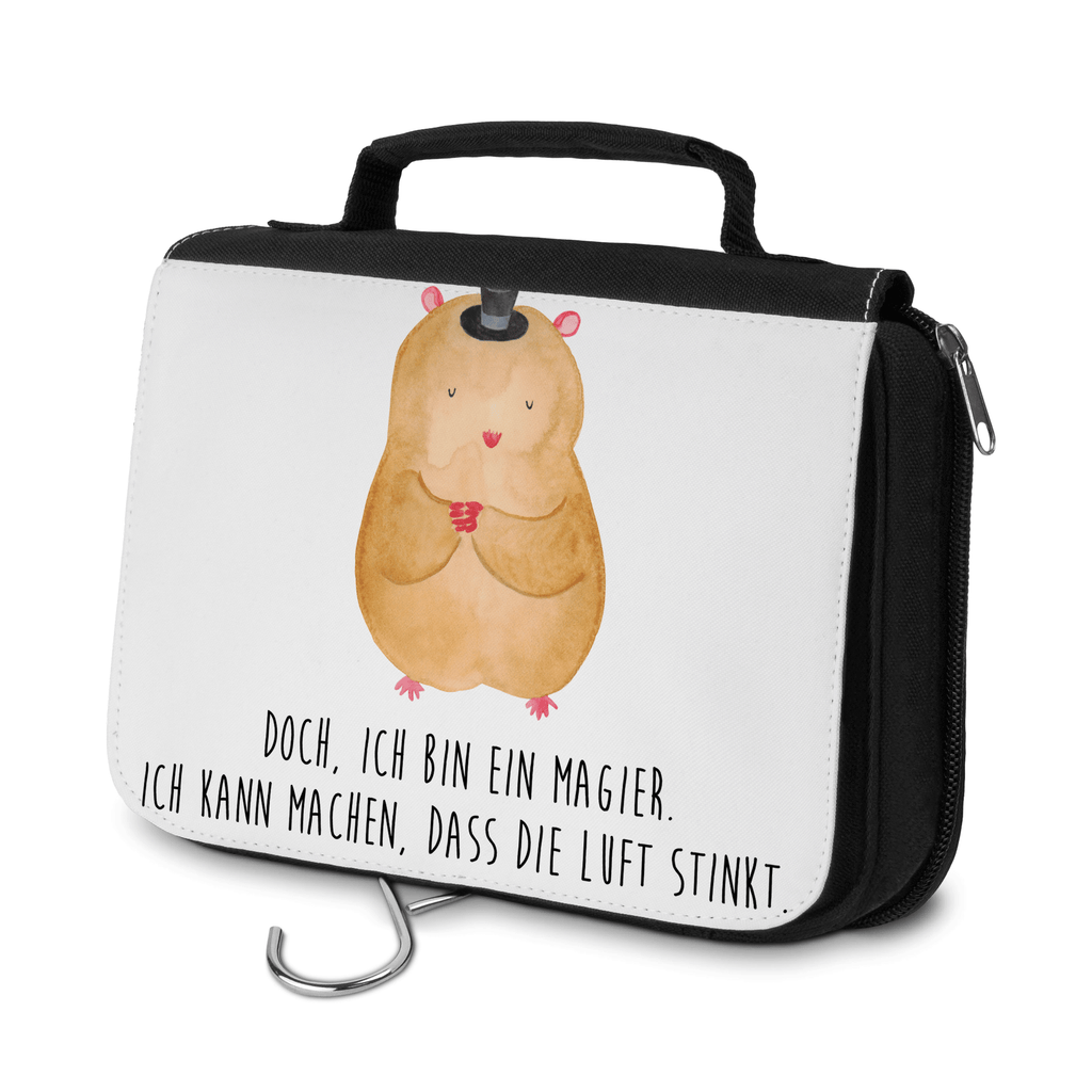 Kulturbeutel Hamster Hut Kulturbeutel, Zum Aufhängen, Waschtasche, Kosmetiktasche, Damen, Herren, Aufbewahrungstasche, Schminktasche, Kosmetikbeutel, Organizer, Kulturtasche, Schminkutensil, Tiermotive, Gute Laune, lustige Sprüche, Tiere, Hamster, Hut, Magier, Zylinder, Zwerghamster, Zauberer