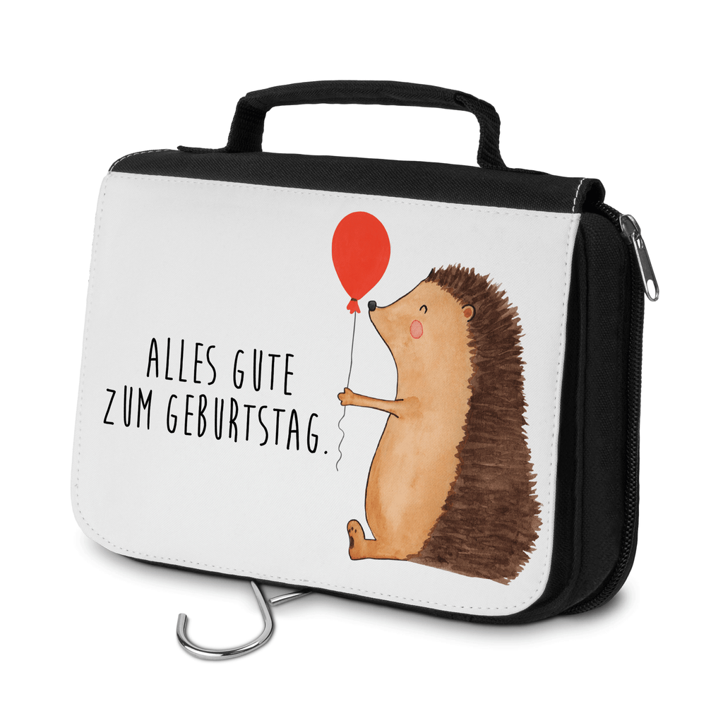 Kulturbeutel Igel Luftballon Kulturbeutel, Zum Aufhängen, Waschtasche, Kosmetiktasche, Damen, Herren, Aufbewahrungstasche, Schminktasche, Kosmetikbeutel, Organizer, Kulturtasche, Schminkutensil, Tiermotive, Gute Laune, lustige Sprüche, Tiere, Igel, Geburtstag, Herzlichen Glückwunsch, Glückwunsch, Geburtstagskind, Ballon, Happy Birthday