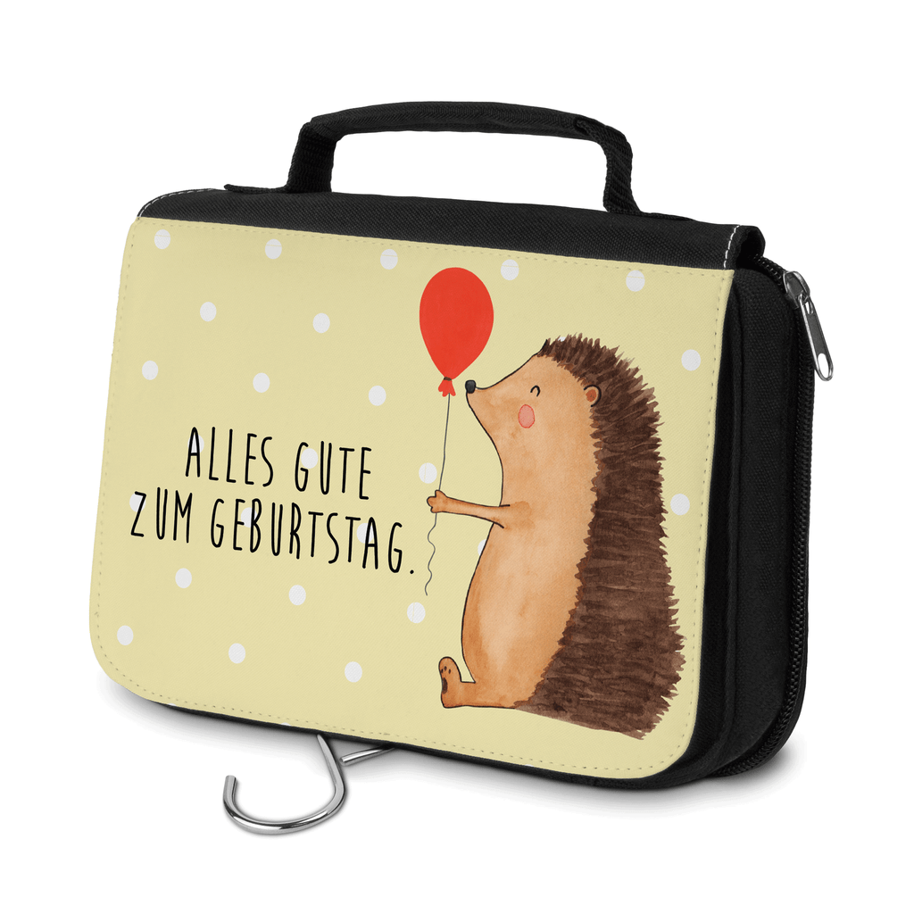 Kulturbeutel Igel Luftballon Kulturbeutel, Zum Aufhängen, Waschtasche, Kosmetiktasche, Damen, Herren, Aufbewahrungstasche, Schminktasche, Kosmetikbeutel, Organizer, Kulturtasche, Schminkutensil, Tiermotive, Gute Laune, lustige Sprüche, Tiere, Igel, Geburtstag, Herzlichen Glückwunsch, Glückwunsch, Geburtstagskind, Ballon, Happy Birthday