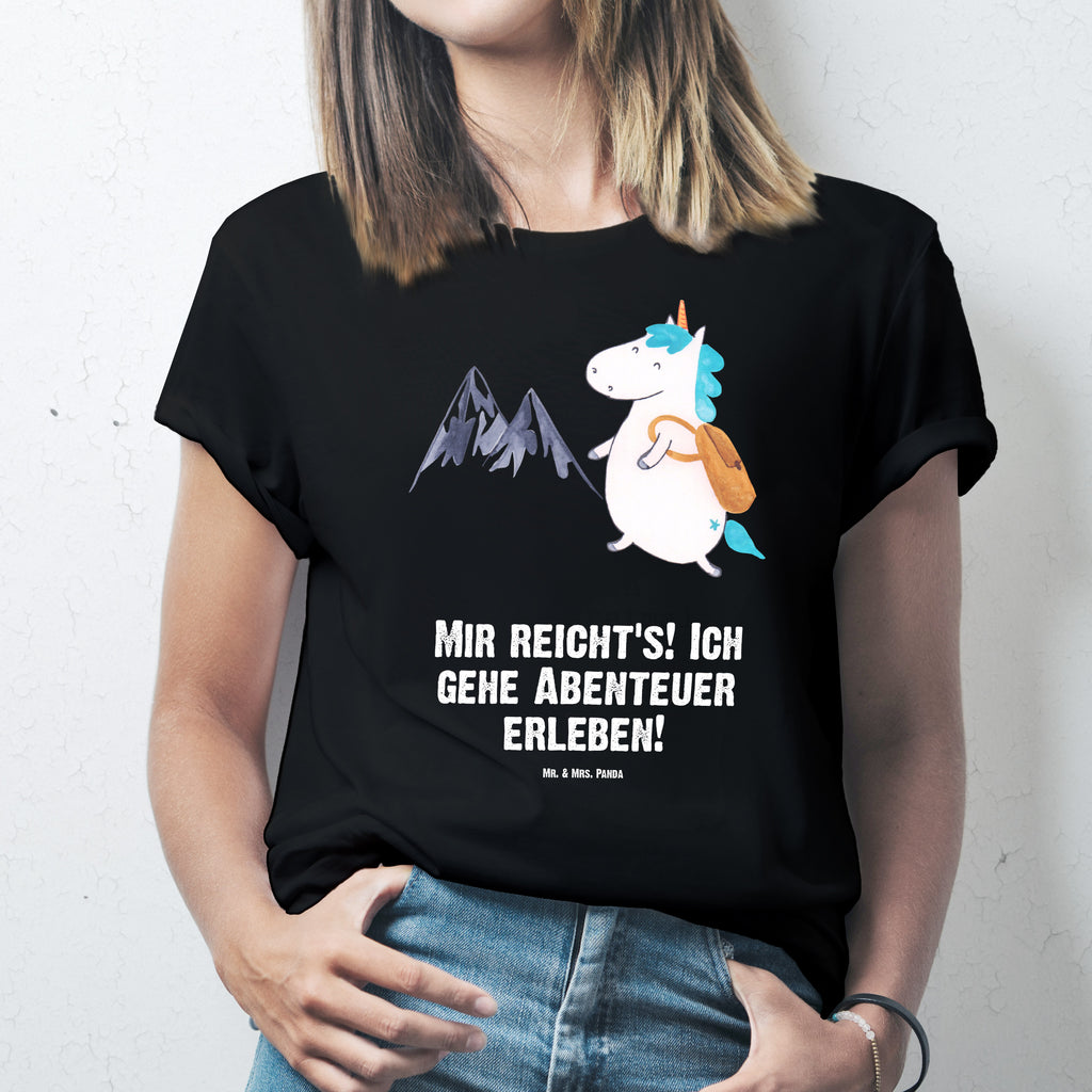 T-Shirt Standard Einhorn Bergsteiger T-Shirt, Shirt, Tshirt, Lustiges T-Shirt, T-Shirt mit Spruch, Party, Junggesellenabschied, Jubiläum, Geburstag, Herrn, Damen, Männer, Frauen, Schlafshirt, Nachthemd, Sprüche, Einhorn, Einhörner, Einhorn Deko, Pegasus, Unicorn, Bergsteiger, Abenteuer, Berge, Abenteurer, Weltenbummler, Weltreise, Reisen, Urlaub, Entdecker