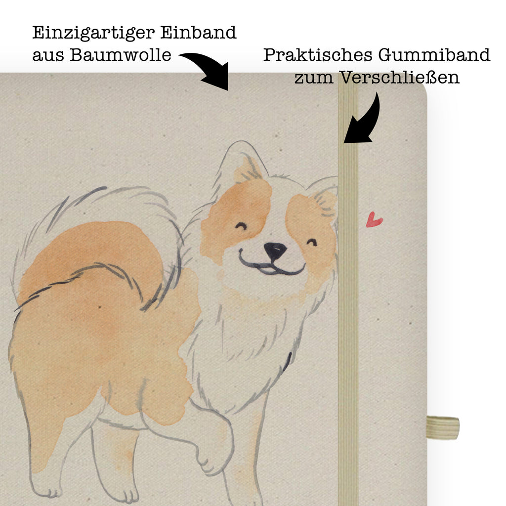 Baumwoll Notizbuch Islandhund Moment Notizen, Eintragebuch, Tagebuch, Notizblock, Adressbuch, Journal, Kladde, Skizzenbuch, Notizheft, Schreibbuch, Schreibheft, Hund, Hunderasse, Rassehund, Hundebesitzer, Geschenk, Tierfreund, Schenken, Welpe, Islandhund, isländischer Schäferhund