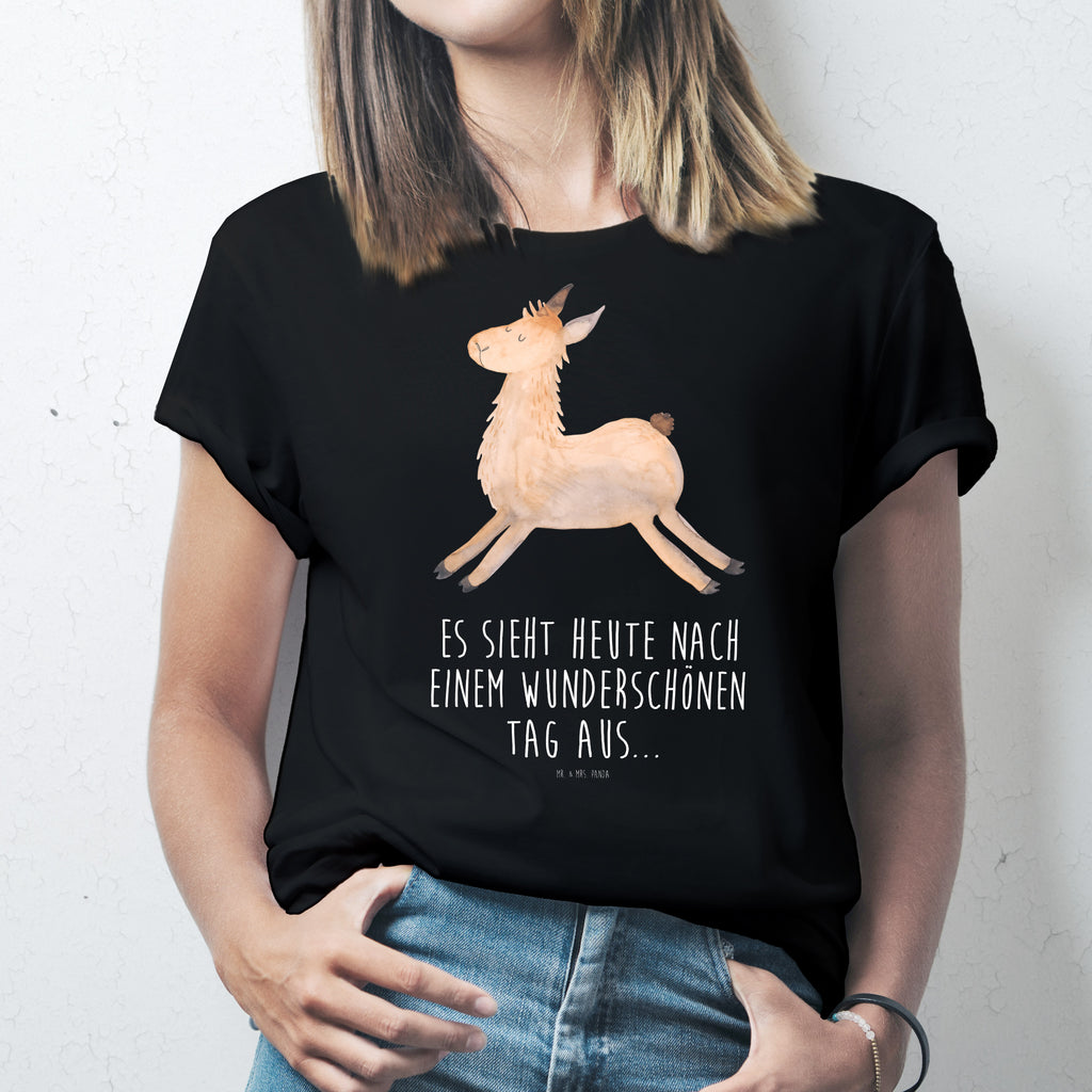 T-Shirt Standard Lama Springen T-Shirt, Shirt, Tshirt, Lustiges T-Shirt, T-Shirt mit Spruch, Party, Junggesellenabschied, Jubiläum, Geburstag, Herrn, Damen, Männer, Frauen, Schlafshirt, Nachthemd, Sprüche, Lama, Alpaka, Lamas, Lieblingstag, Happy day, fröhlich, Glück, Freundin, Liebeskummer, Neustart, guten Morgen, Start, Prüfung, Abitur