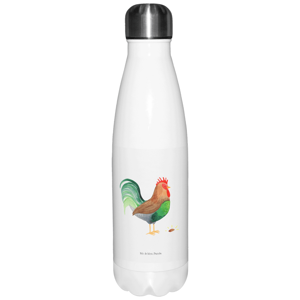 Thermosflasche Hahn mit Korn Isolierflasche, Thermoflasche, Trinkflasche, Thermos, Edelstahl, Bauernhof, Hoftiere, Landwirt, Landwirtin, Hahn, Korn, Henne, Eier, Natur