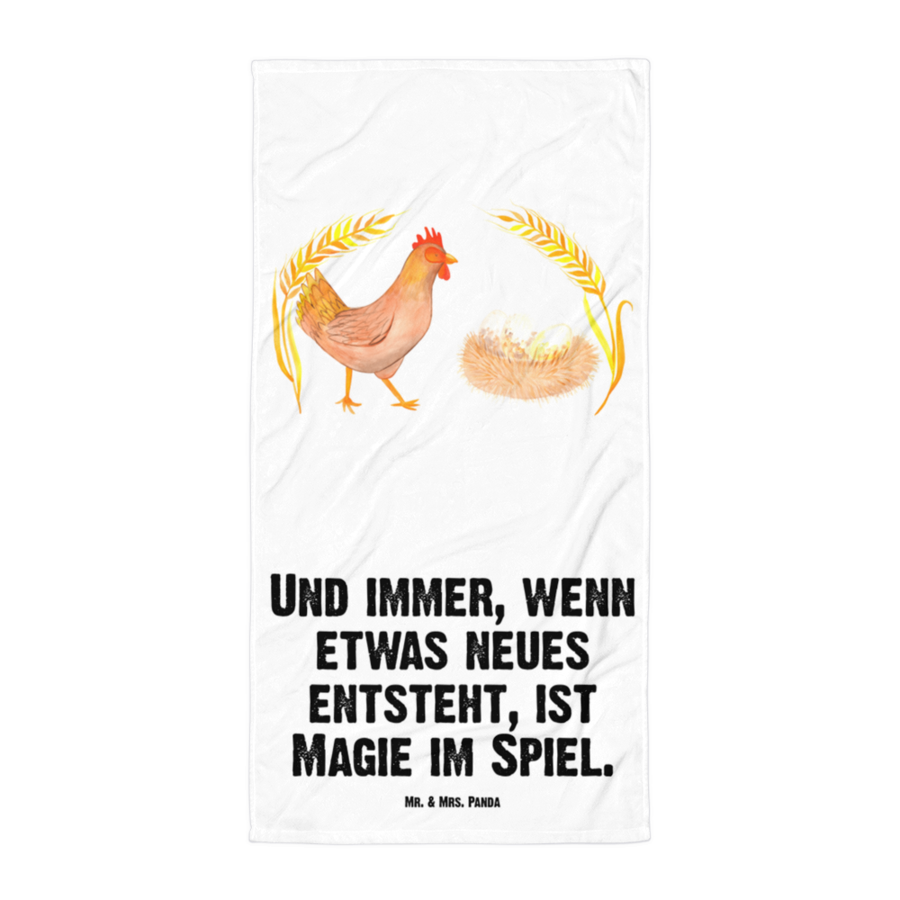 XL Badehandtuch Huhn stolz Handtuch, Badetuch, Duschtuch, Strandtuch, Saunatuch, Bauernhof, Hoftiere, Landwirt, Landwirtin, Hahn, Henne, Hühner, Eier, Hof, Landleben, Motivation, Geburt, Magie, Spruch, Schwangerschaft