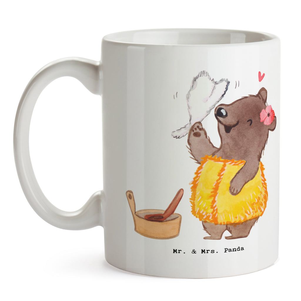 Tasse Saunameisterin mit Herz Tasse, Kaffeetasse, Teetasse, Becher, Kaffeebecher, Teebecher, Keramiktasse, Porzellantasse, Büro Tasse, Geschenk Tasse, Tasse Sprüche, Tasse Motive, Kaffeetassen, Tasse bedrucken, Designer Tasse, Cappuccino Tassen, Schöne Teetassen, Beruf, Ausbildung, Jubiläum, Abschied, Rente, Kollege, Kollegin, Geschenk, Schenken, Arbeitskollege, Mitarbeiter, Firma, Danke, Dankeschön