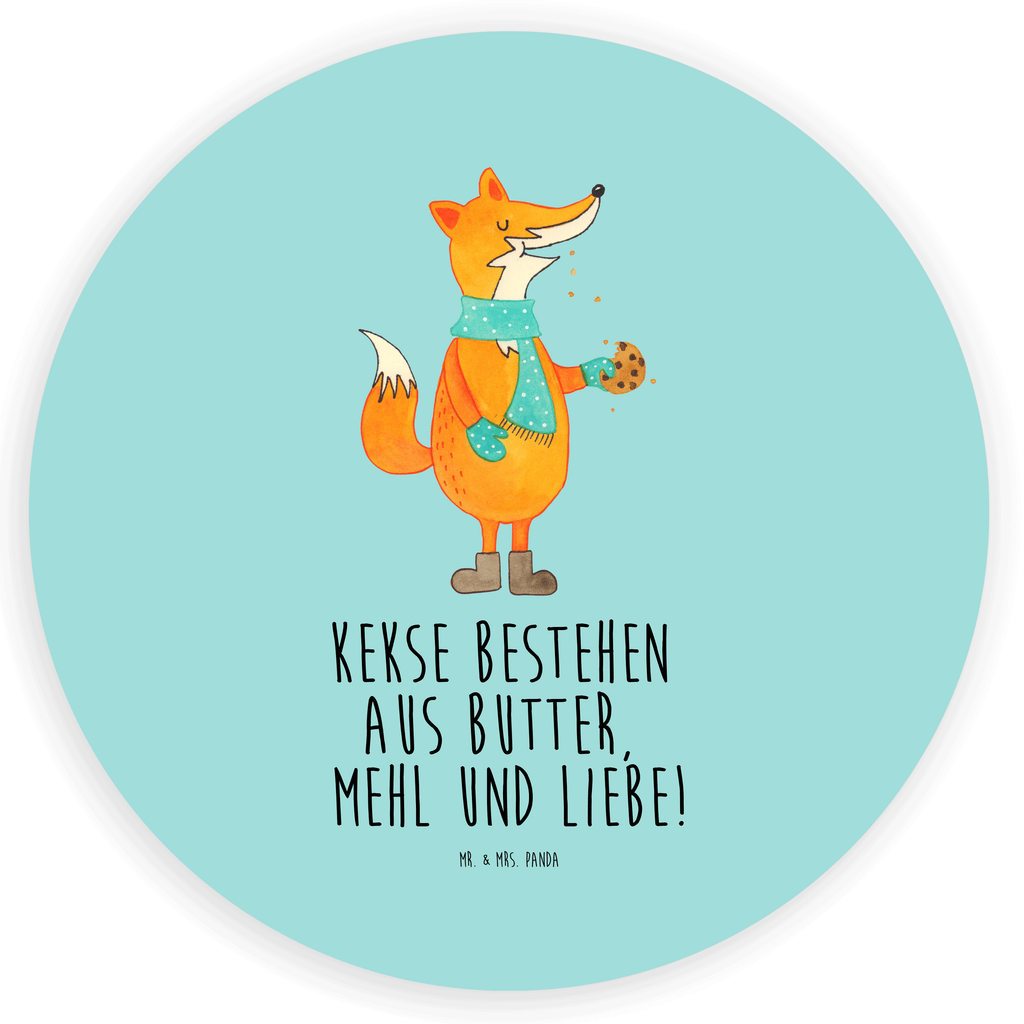 Rund Aufkleber Fuchs Keks Sticker, Aufkleber, Etikett, Kinder, rund, Fuchs, Füchse, Backen Spruch, Kekse, Winter, Weihnachtszeit, Plätzchen, Liebe, Küche Deko