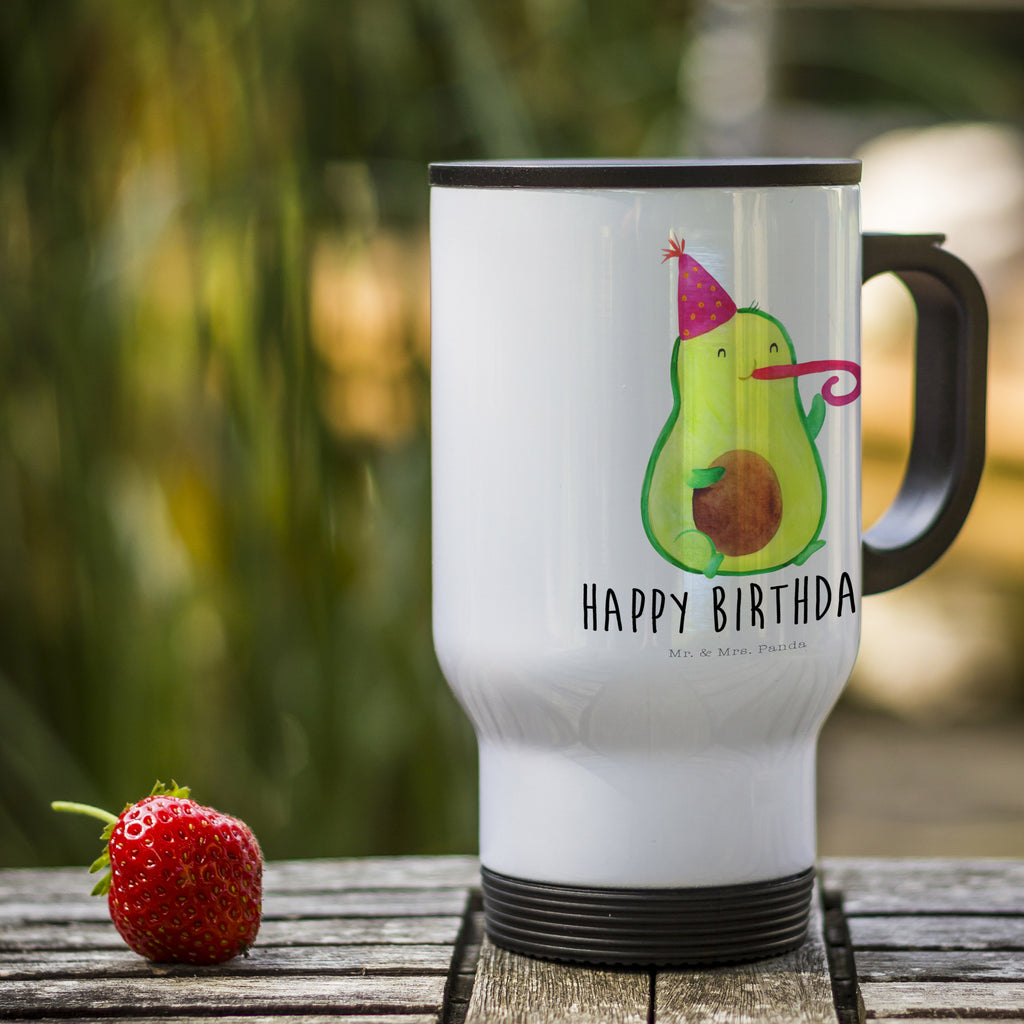 Thermobecher Avocado Birthday Thermobecher, To Go Becher, Thermotasse, Kaffeebecher, Isolierbecher, Thermobecher To Go, Warmhaltetasse, Edelstahlbecher, Reisebecher, Tasse mit Deckel, Thermobecher für 400 ml, Kaffeetasse zum Mitnehmen, Tasse zum Mitnehmen, Spülmaschinenfest, Avocado, Veggie, Vegan, Gesund