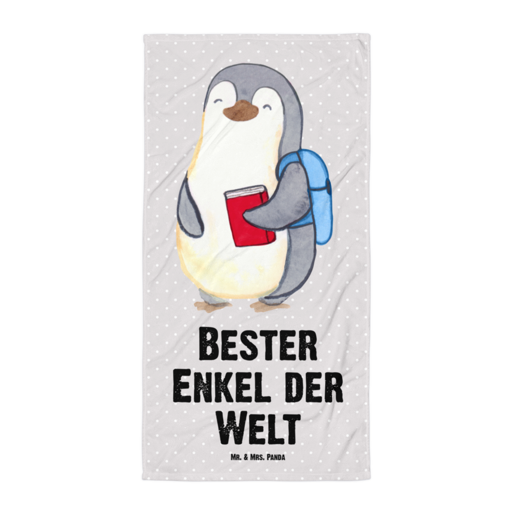 XL Badehandtuch Pinguin Bester Enkel der Welt Handtuch, Badetuch, Duschtuch, Strandtuch, Saunatuch, für, Dankeschön, Geschenk, Schenken, Geburtstag, Geburtstagsgeschenk, Geschenkidee, Danke, Bedanken, Mitbringsel, Freude machen, Geschenktipp, Enkel, Enkelkind, Enkelsohn, Oma, Opa, Kind von Tochter, Kind von Sohn, Taufe, Großsohn