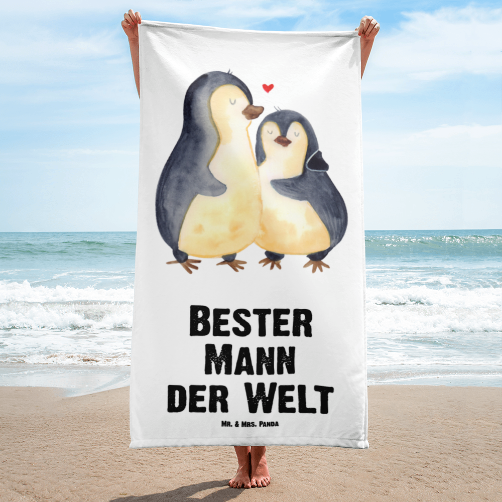 XL Badehandtuch Pinguin Bester Mann der Welt Handtuch, Badetuch, Duschtuch, Strandtuch, Saunatuch, für, Dankeschön, Geschenk, Schenken, Geburtstag, Geburtstagsgeschenk, Geschenkidee, Danke, Bedanken, Mitbringsel, Freude machen, Geschenktipp, Ehemann, Beste, Mann, Partner, Freund, Traummann, Liebling, Ehepartner, Ehe, Gatte, Lebensgefährte, Bräutigam, Kleinigkeit