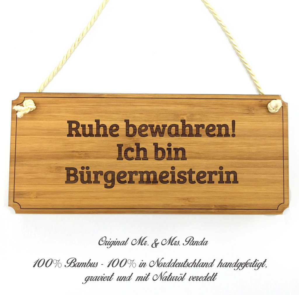 Türschild Classic Schild Bürgermeisterin Dekoschild, Schild, Wanddeko, Werbeschild, Holzschild, Reklameschild, Türschild, Küchenschild, Wandschild, Holztafel, Motivschild, Spruchschild, Landhaus, Shabby, graviert