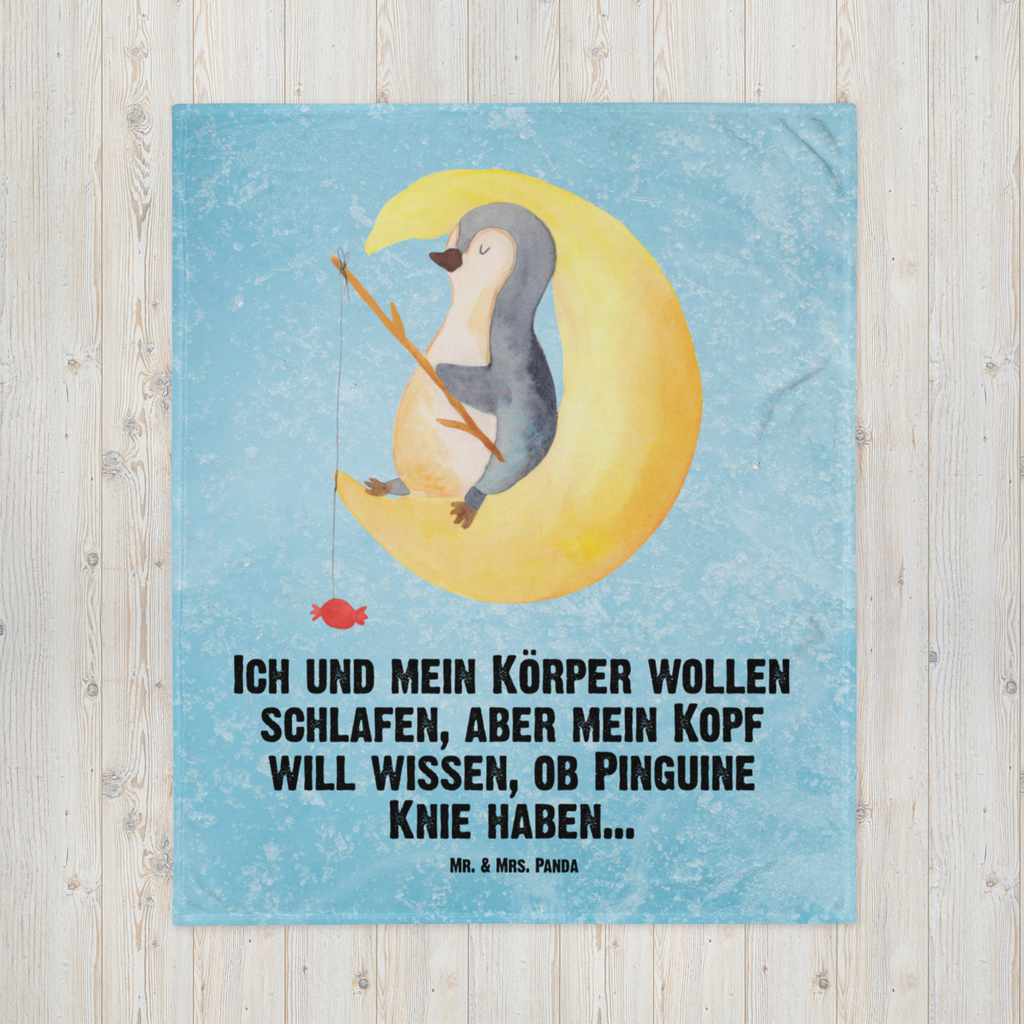 Kuscheldecke Pinguin Mond Decke, Wohndecke, Tagesdecke, Wolldecke, Sofadecke, Pinguin, Pinguine, Spruch, schlafen, Nachtruhe, Einschlafen, Schlafzimmer, Schlafstörungen, Gästezimmer