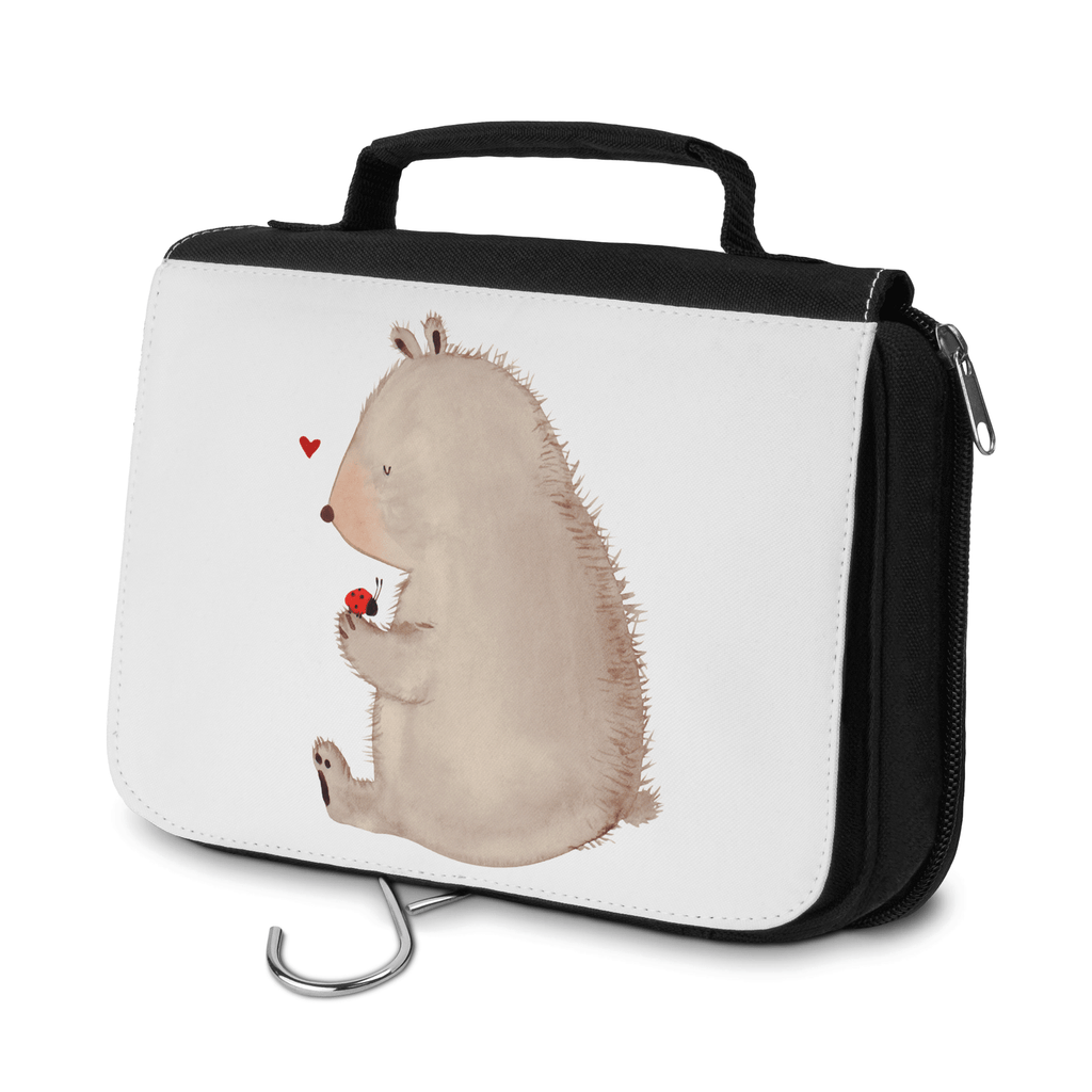 Kulturbeutel Bär Marienkäfer Kulturbeutel, Zum Aufhängen, Waschtasche, Kosmetiktasche, Damen, Herren, Aufbewahrungstasche, Schminktasche, Kosmetikbeutel, Organizer, Kulturtasche, Schminkutensil, Bär, Teddy, Teddybär, Marienkäfer, Liebe, Freiheit, Motivation, Das Leben ist schön