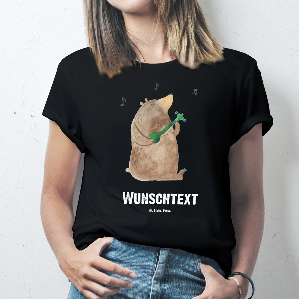 Personalisiertes T-Shirt Bär Gitarre T-Shirt Personalisiert, T-Shirt mit Namen, T-Shirt mit Aufruck, Männer, Frauen, Wunschtext, Bedrucken, Bär, Teddy, Teddybär