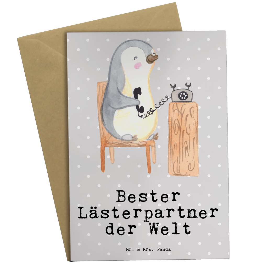 Grußkarte Pinguin Bester Lästerpartner der Welt Grußkarte, Klappkarte, Einladungskarte, Glückwunschkarte, Hochzeitskarte, Geburtstagskarte, Karte, Ansichtskarten, für, Dankeschön, Geschenk, Schenken, Geburtstag, Geburtstagsgeschenk, Geschenkidee, Danke, Bedanken, Mitbringsel, Freude machen, Geschenktipp, Lästerpartner, Lesterpartner, lestern, Lästerschwester, Lästern, beste Freundin, Freundin, Spaß, bff