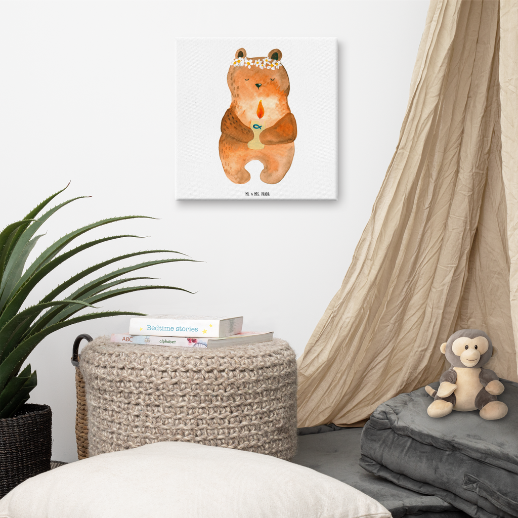 Leinwand Bild Bär Kommunion Leinwand, Bild, Kunstdruck, Wanddeko, Dekoration, Bär, Teddy, Teddybär, Kommunion, Gottes Segen, Taufkerze, katholisch