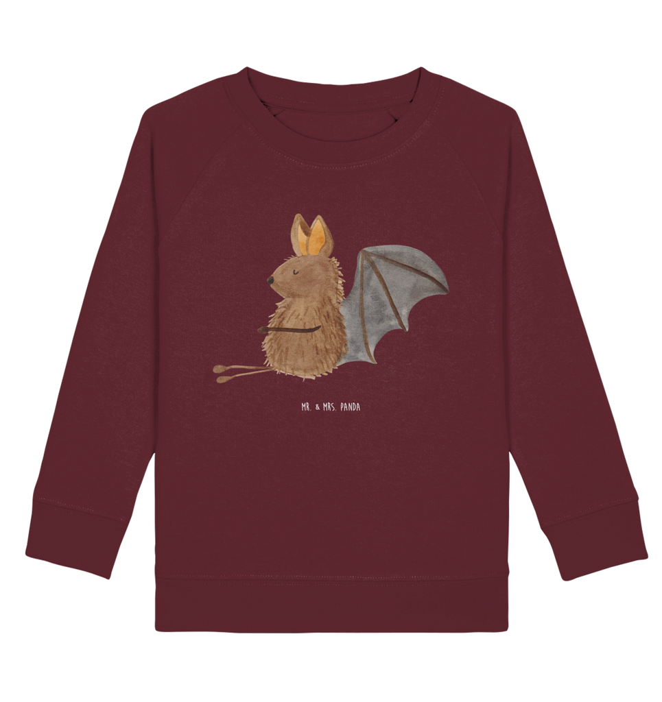 Organic Kinder Pullover Fledermaus sitzend Kinder Pullover, Kinder Sweatshirt, Jungen, Mädchen, Tiermotive, Gute Laune, lustige Sprüche, Tiere, Fledermaus, Fledermäuse, Motivation, entspannen