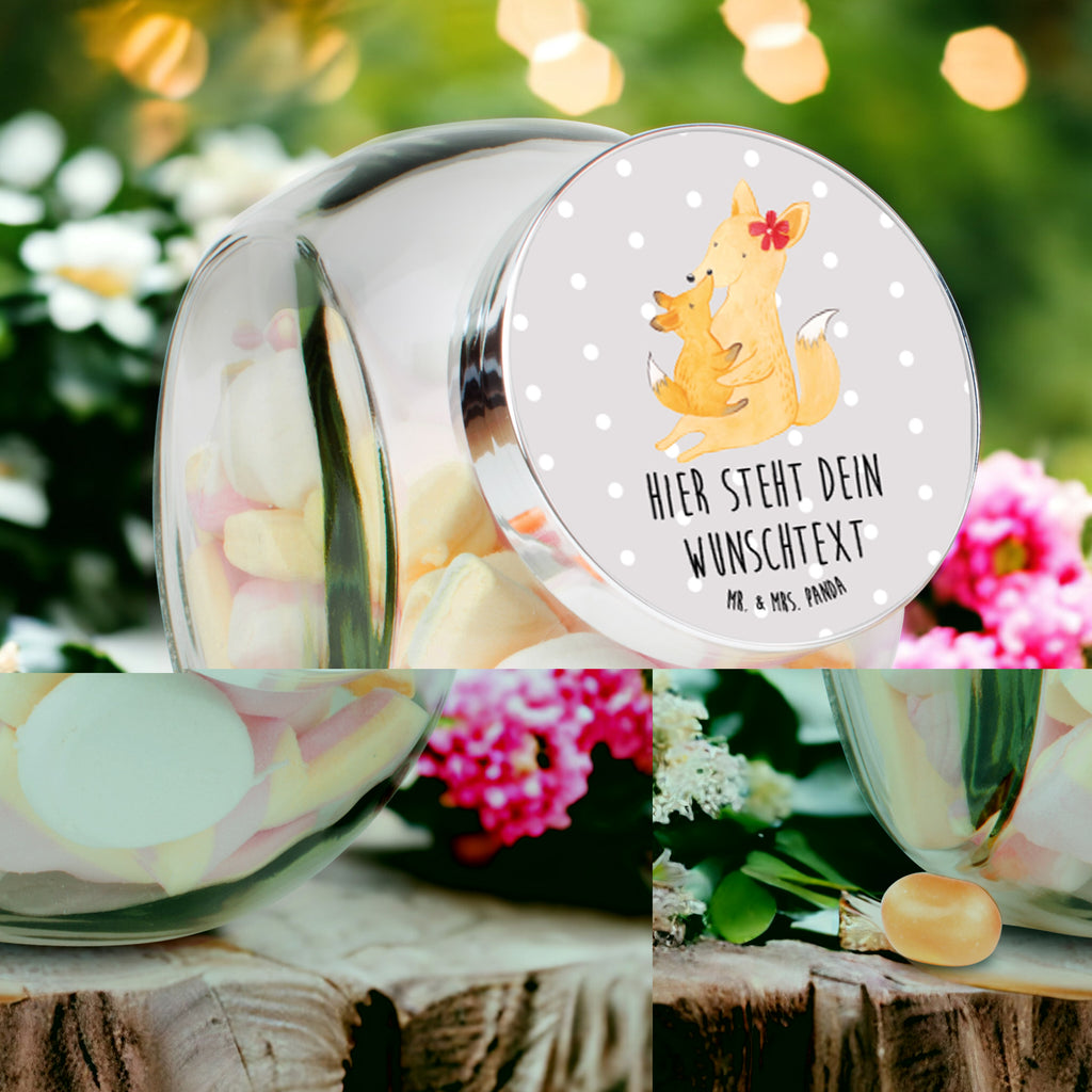 Personalisiertes Bonbonglas Fuchs Mama & Kind Vorratsdose, Vorratsbehälter, Süßigkeitenglas, Süßigkeitendose, Kaffeedose, Müslidose, Teedose, Keksbehälter, Keksedose, Glasdose, Glasbälter, Vorratsglas, Küchenbehälter, Aufbewahrungsdose, Aufbewahungsglas, Gewürzdose, Küchenorganizer, Snackdose, Familie, Vatertag, Muttertag, Bruder, Schwester, Mama, Papa, Oma, Opa, Mutter, Tochter, Lieblingstochter, Beste Tochter, Geschenk