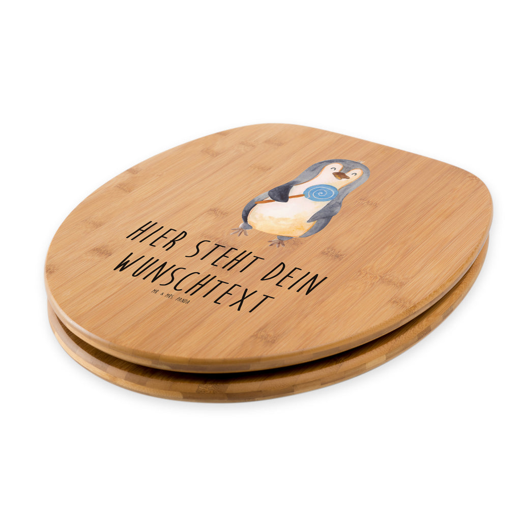 Personalisierter WC Sitz Motiv Pinguin Lolli Personalisierte Klobrille, Personalisierter Klodeckel, Personalisierter Toilettendeckel, Personalisierter WC-Sitz, Toilettendeckel mit Namen, WC Sitz mit Namen, Pinguin, Pinguine, Lolli, Süßigkeiten, Blödsinn, Spruch, Rebell, Gauner, Ganove, Rabauke