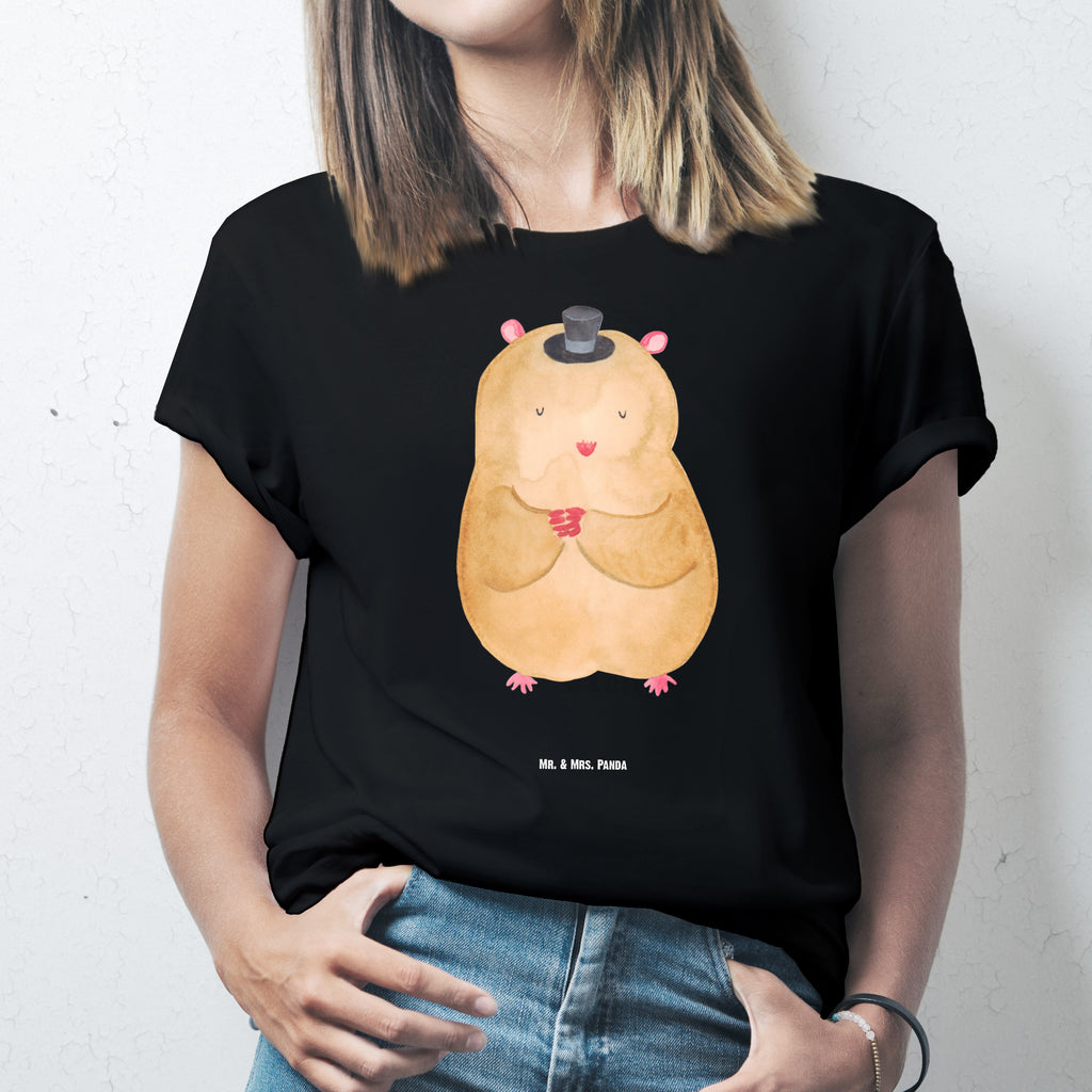 T-Shirt Standard Hamster mit Hut T-Shirt, Shirt, Tshirt, Lustiges T-Shirt, T-Shirt mit Spruch, Party, Junggesellenabschied, Jubiläum, Geburstag, Herrn, Damen, Männer, Frauen, Schlafshirt, Nachthemd, Sprüche, Tiermotive, Gute Laune, lustige Sprüche, Tiere, Hamster, Hut, Magier, Zylinder, Zwerghamster, Zauberer