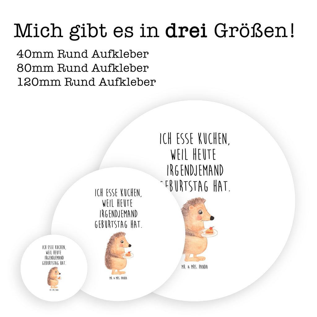 Rund Aufkleber Igel mit Kuchenstück Sticker, Aufkleber, Etikett, Tiermotive, Gute Laune, lustige Sprüche, Tiere, Igel, Essen Spruch, Kuchen, Backen Geschenk, Kuchen backen, Einladung Party, Geburtstagskuchen, Torte