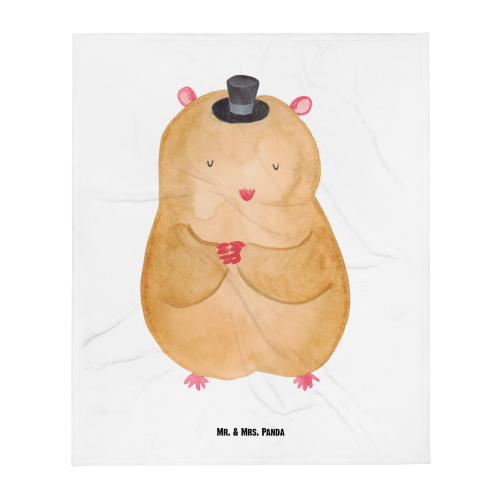 Babydecke Hamster mit Hut Babydecke, Babygeschenk, Geschenk Geburt, Babyecke Kuscheldecke, Krabbeldecke, Tiermotive, Gute Laune, lustige Sprüche, Tiere, Hamster, Hut, Magier, Zylinder, Zwerghamster, Zauberer