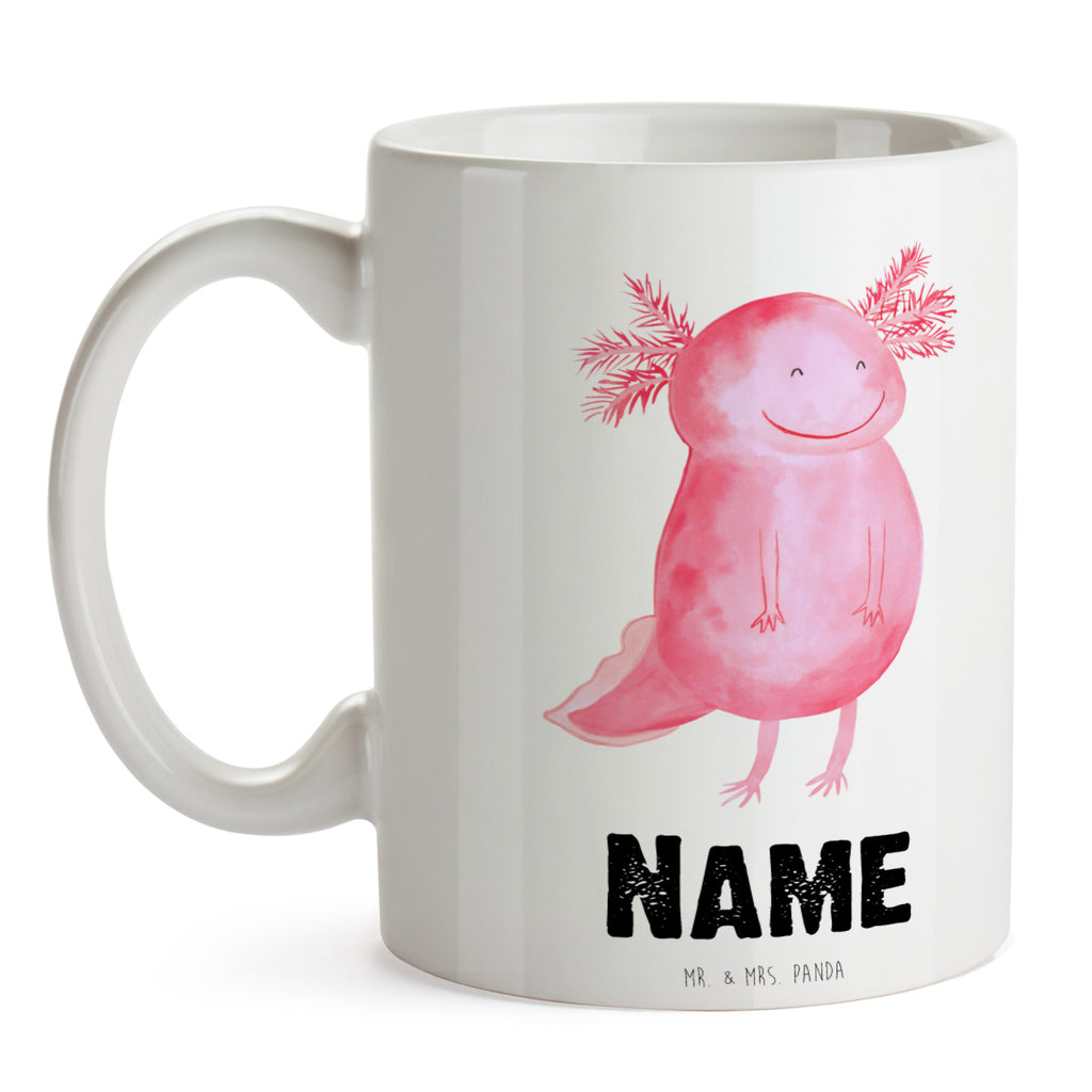 Personalisierte Tasse Axolotl glücklich Personalisierte Tasse, Namenstasse, Wunschname, Personalisiert, Tasse, Namen, Drucken, Tasse mit Namen, Axolotl, Molch, Axolot, Schwanzlurch, Lurch, Lurche, Motivation, gute Laune