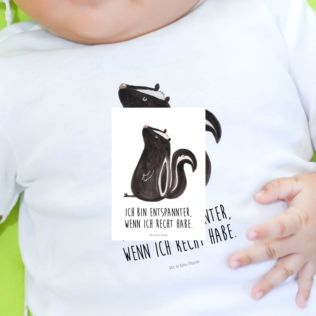 Baby Longsleeve Stinktier sitzend Mädchen, Jungen, Baby, Langarm, Bio, Kleidung, Stinktier, Skunk, Wildtier, Raubtier, Stinker, Stinki, Spruch, Büro, Recht, Besserwisser