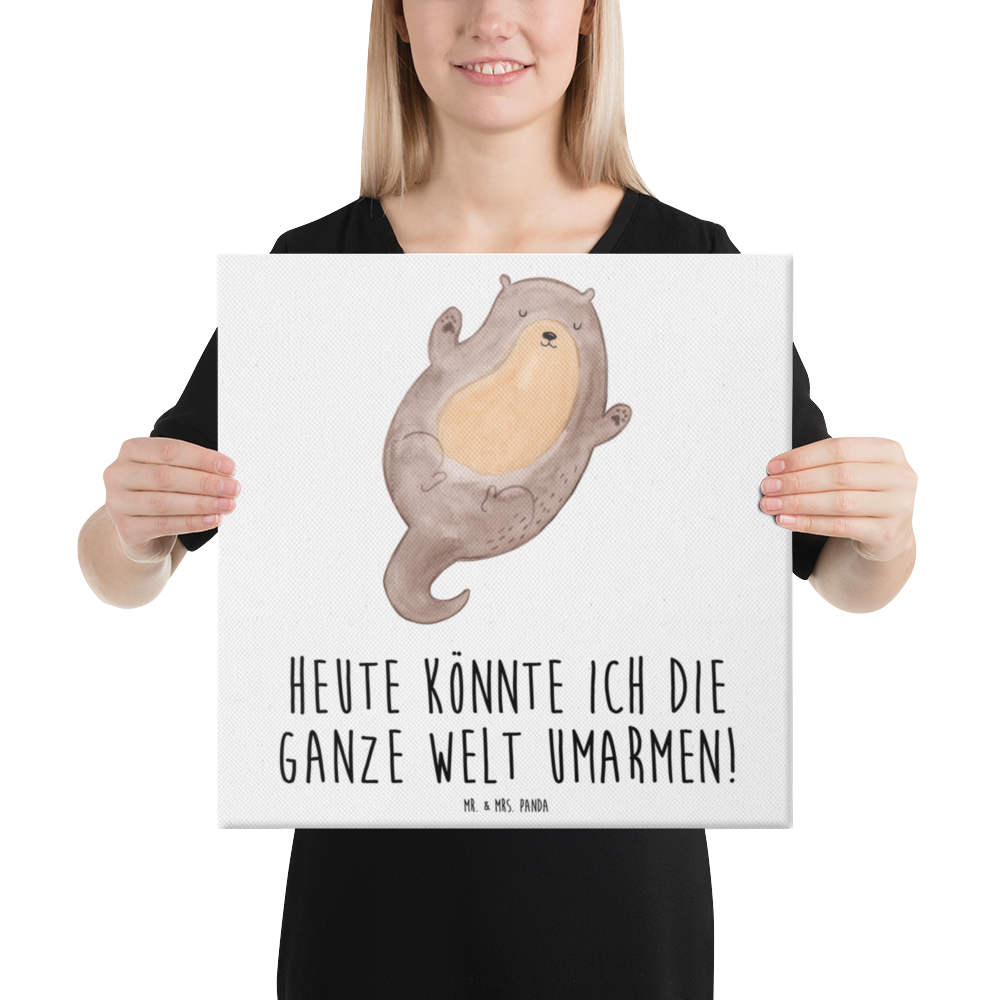 Leinwand Bild Otter Umarmen Leinwand, Bild, Kunstdruck, Wanddeko, Dekoration, Otter, Fischotter, Seeotter, Otter Seeotter See Otter