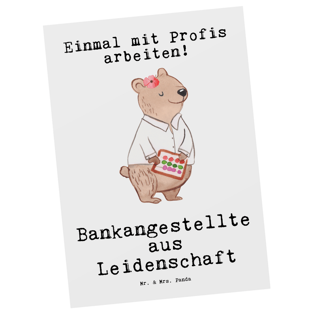 Postkarte Bankangestellte aus Leidenschaft Postkarte, Karte, Geschenkkarte, Grußkarte, Einladung, Ansichtskarte, Geburtstagskarte, Einladungskarte, Dankeskarte, Ansichtskarten, Einladung Geburtstag, Einladungskarten Geburtstag, Beruf, Ausbildung, Jubiläum, Abschied, Rente, Kollege, Kollegin, Geschenk, Schenken, Arbeitskollege, Mitarbeiter, Firma, Danke, Dankeschön, Bankangestellte, Bankfachfrau, Bänkerin, Bankberaterin