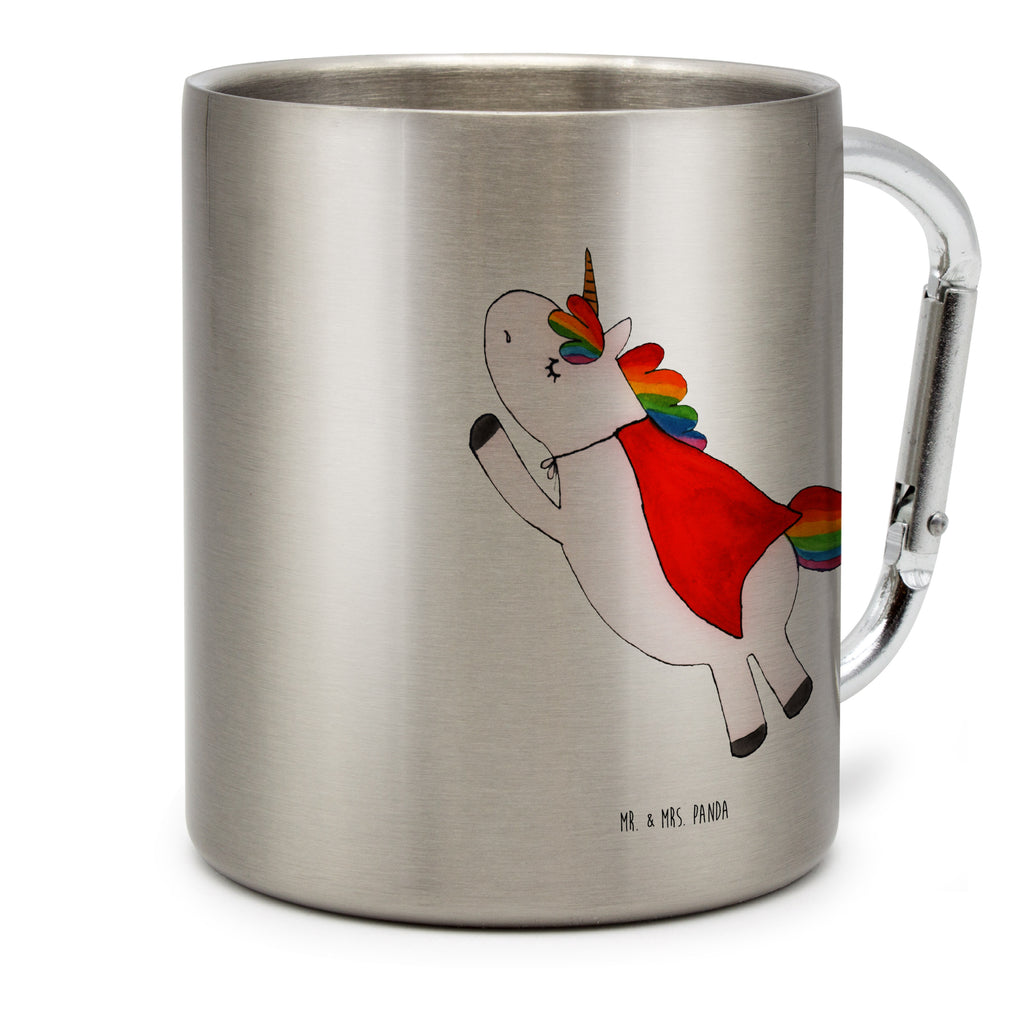 Edelstahlbecher Einhorn Super Edelstahltasse, Karabiner, Edelstahlbecher, Outdoor, Camping, Tasse, Becher, Einhorn, Einhörner, Einhorn Deko, Pegasus, Unicorn, Traummann, Superheld, Held, Freundin, Geschenk, Girl, Mädchen