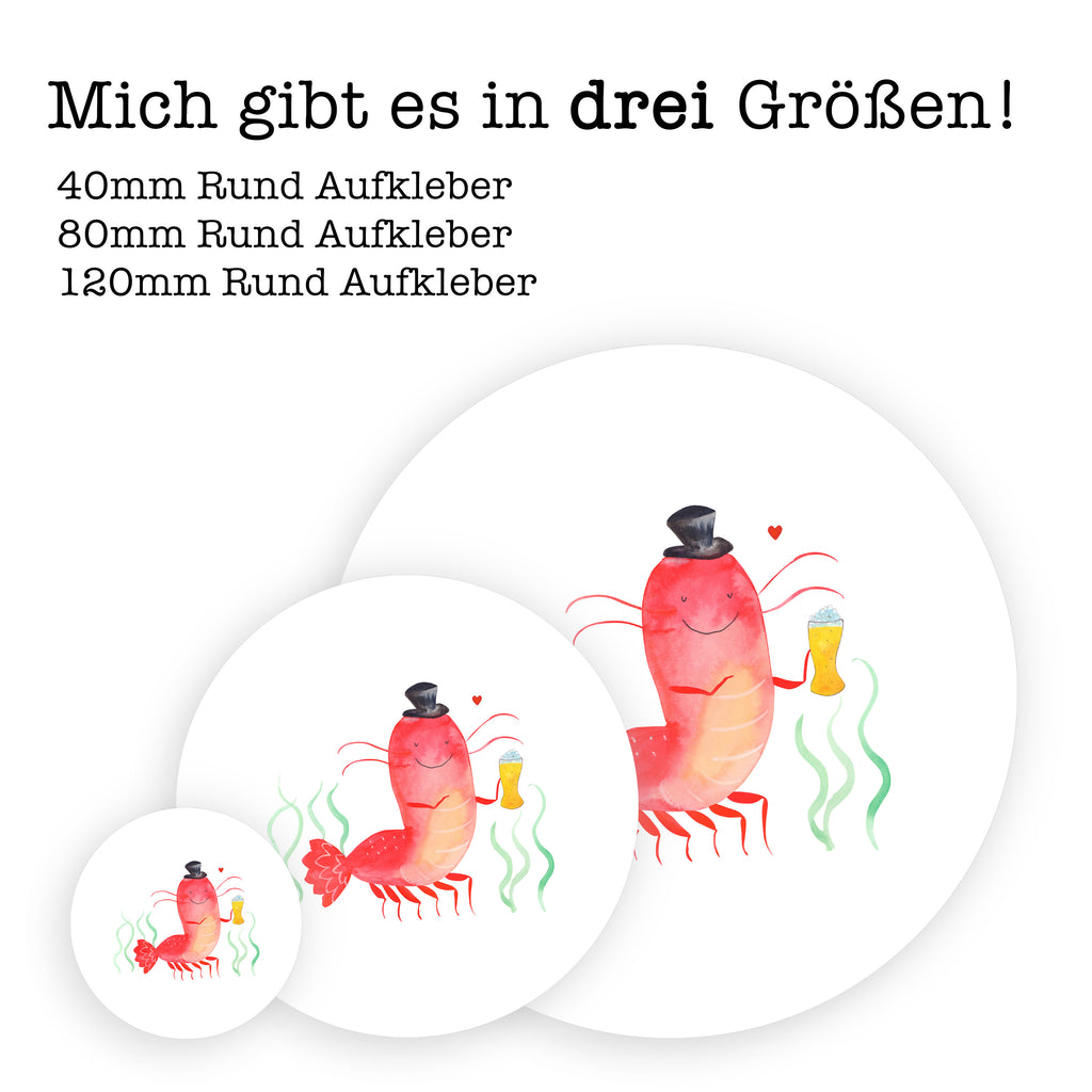 Rund Aufkleber Hummer mit Weizen Sticker, Aufkleber, Etikett, Meerestiere, Meer, Urlaub, Garnele, Garnelen, Bier, Kochen, Männerhaushalt, Junggeselle, Junggesellin, Bierliebhaber, Kneipe, Gasthaus, Wirtschaft