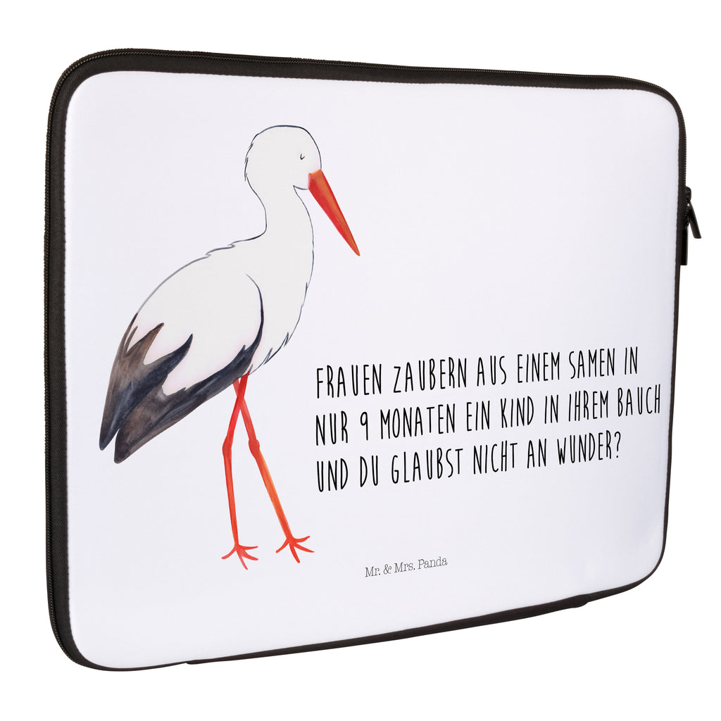 Notebook Tasche Storch Notebook Tasche, Laptop, Computertasche, Tasche, Notebook-Tasche, Notebook-Reisehülle, Notebook Schutz, Tiermotive, Gute Laune, lustige Sprüche, Tiere, Storch, Störche, Schwangerschaft, Geburt, Mutter, Mütter, Mutter werden, Schwanger, Babybauch, Baby