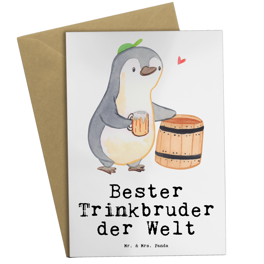 Grußkarte Pinguin Bester Trinkbruder der Welt Grußkarte, Klappkarte, Einladungskarte, Glückwunschkarte, Hochzeitskarte, Geburtstagskarte, Karte, Ansichtskarten, für, Dankeschön, Geschenk, Schenken, Geburtstag, Geburtstagsgeschenk, Geschenkidee, Danke, Bedanken, Mitbringsel, Freude machen, Geschenktipp, Trinkbruder, Trinkkumpel, Kumpel, Saufkumpane, Kumpane, Trinken, Party, Kleinigkeit