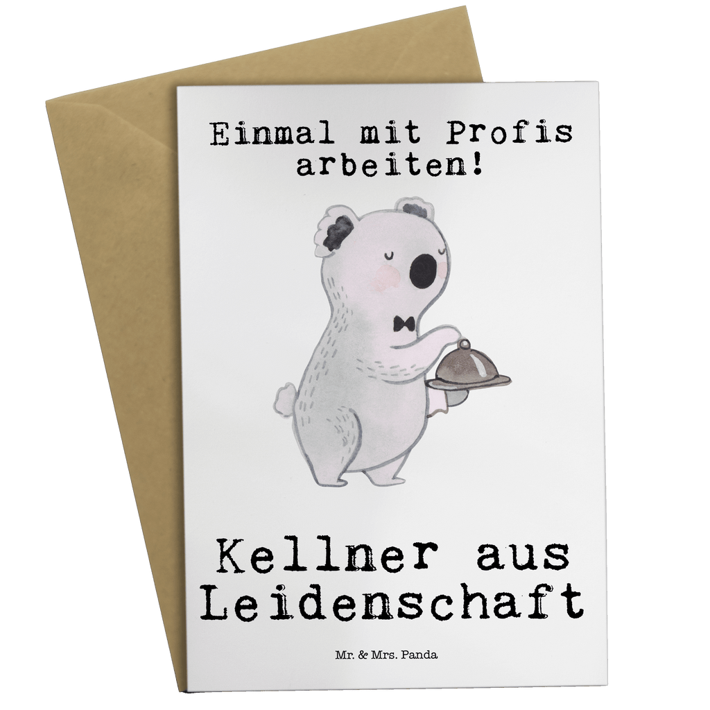 Grußkarte Kellner aus Leidenschaft Grußkarte, Klappkarte, Einladungskarte, Glückwunschkarte, Hochzeitskarte, Geburtstagskarte, Karte, Ansichtskarten, Beruf, Ausbildung, Jubiläum, Abschied, Rente, Kollege, Kollegin, Geschenk, Schenken, Arbeitskollege, Mitarbeiter, Firma, Danke, Dankeschön, Kellner, Servicekraft, Restaurant, Ober