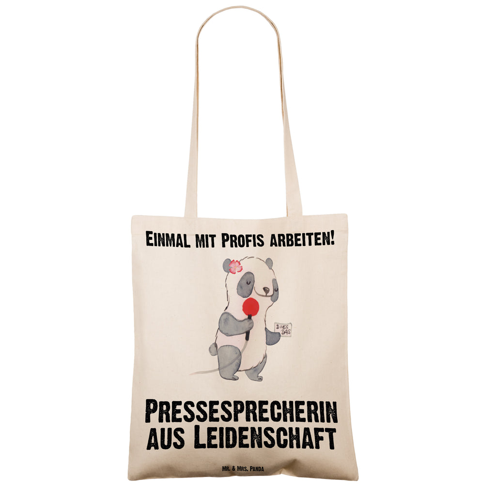 Tragetasche Pressesprecherin aus Leidenschaft Beuteltasche, Beutel, Einkaufstasche, Jutebeutel, Stoffbeutel, Tasche, Shopper, Umhängetasche, Strandtasche, Schultertasche, Stofftasche, Tragetasche, Badetasche, Jutetasche, Einkaufstüte, Laptoptasche, Beruf, Ausbildung, Jubiläum, Abschied, Rente, Kollege, Kollegin, Geschenk, Schenken, Arbeitskollege, Mitarbeiter, Firma, Danke, Dankeschön