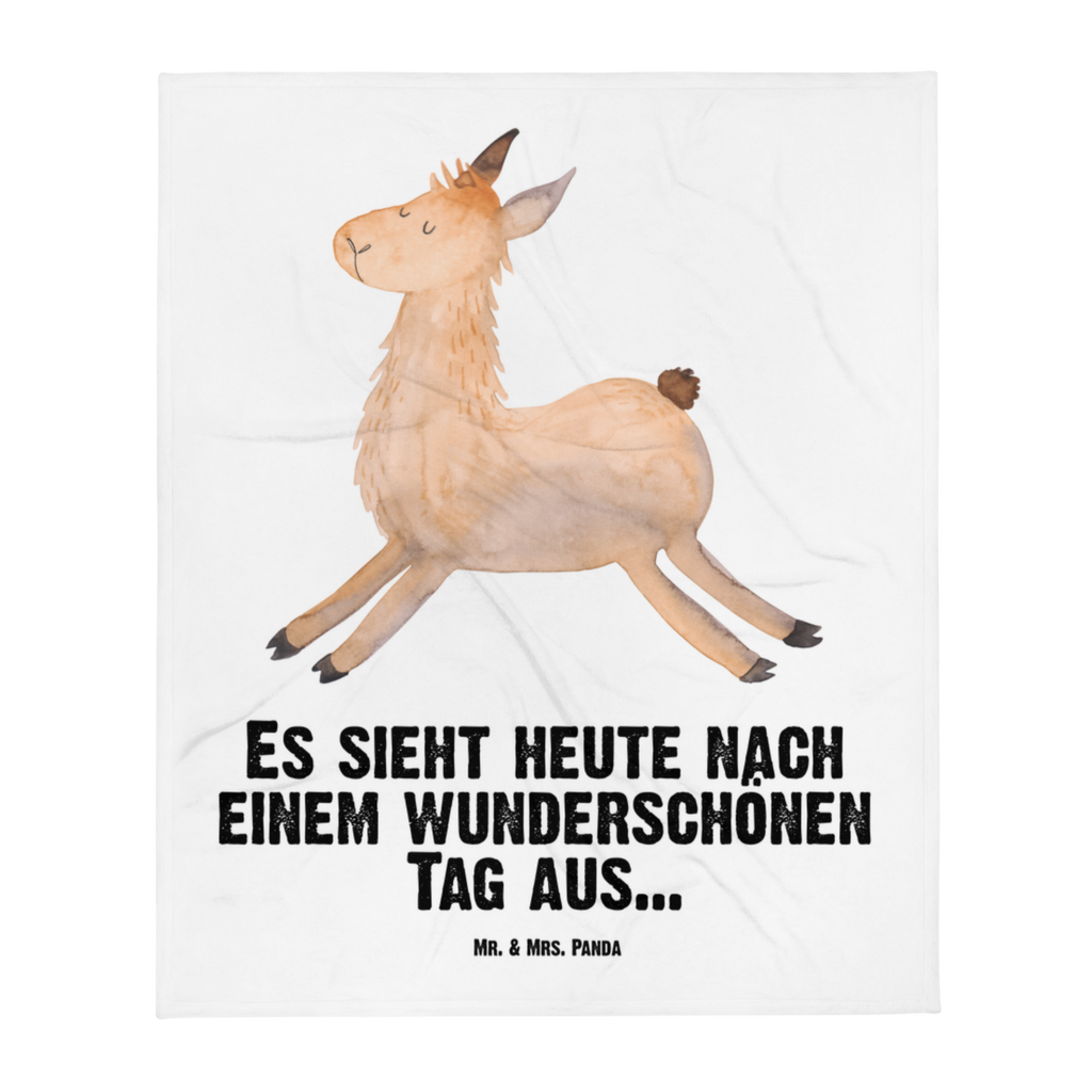 Babydecke Lama Springen Babydecke, Babygeschenk, Geschenk Geburt, Babyecke Kuscheldecke, Krabbeldecke, Lama, Alpaka, Lamas, Lieblingstag, Happy day, fröhlich, Glück, Freundin, Liebeskummer, Neustart, guten Morgen, Start, Prüfung, Abitur