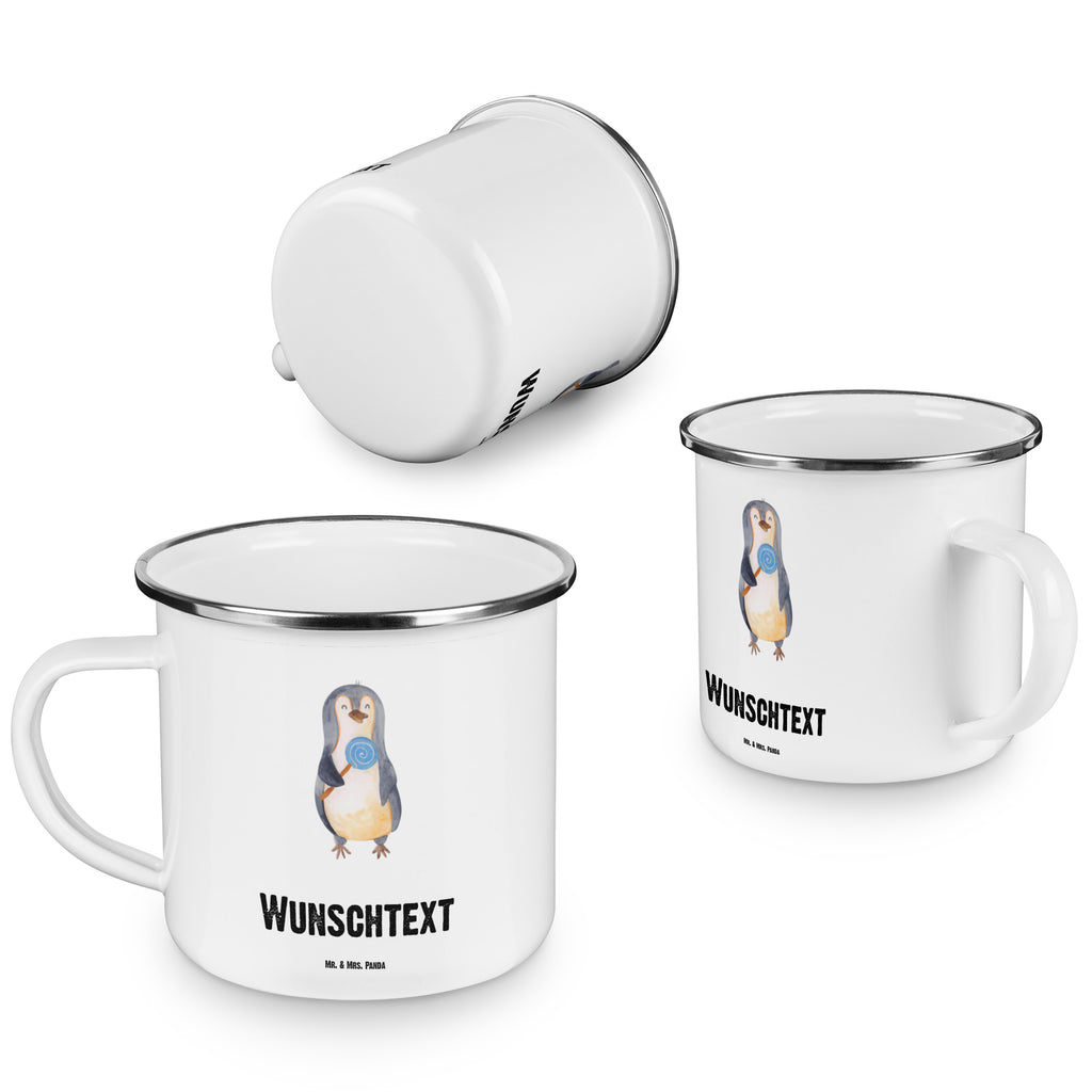 Personalisierte Emaille Tasse Pinguin Lolli Emaille Tasse personalisiert, Emaille Tasse mit Namen, Campingtasse personalisiert, Namenstasse, Campingtasse bedrucken, Campinggeschirr personalsisert, tasse mit namen, personalisierte tassen, personalisierte tasse, tasse selbst gestalten, tasse bedrucken, tassen bedrucken, Pinguin, Pinguine, Lolli, Süßigkeiten, Blödsinn, Spruch, Rebell, Gauner, Ganove, Rabauke