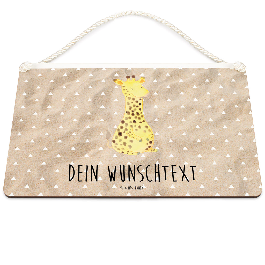 Personalisiertes Deko Schild Giraffe Zufrieden Dekoschild, Deko Schild, Schild, Tür Schild, Türschild, Holzschild, Wandschild, Wanddeko, Afrika, Wildtiere, Giraffe, Zufrieden, Glück, Abenteuer