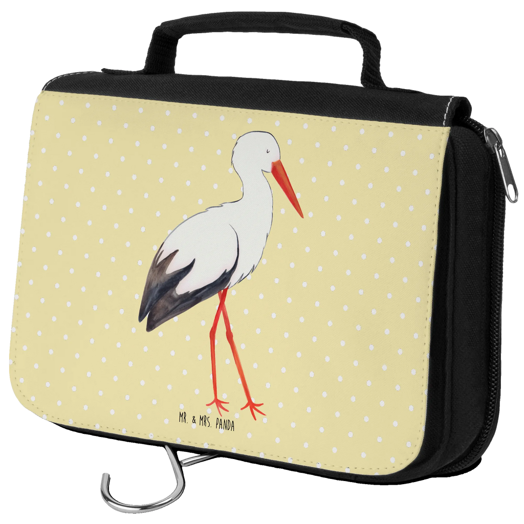 Kulturbeutel Storch Kulturbeutel, Zum Aufhängen, Waschtasche, Kosmetiktasche, Damen, Herren, Aufbewahrungstasche, Schminktasche, Kosmetikbeutel, Organizer, Kulturtasche, Schminkutensil, Tiermotive, Gute Laune, lustige Sprüche, Tiere, Storch, Störche, Schwangerschaft, Geburt, Mutter, Mütter, Mutter werden, Schwanger, Babybauch, Baby