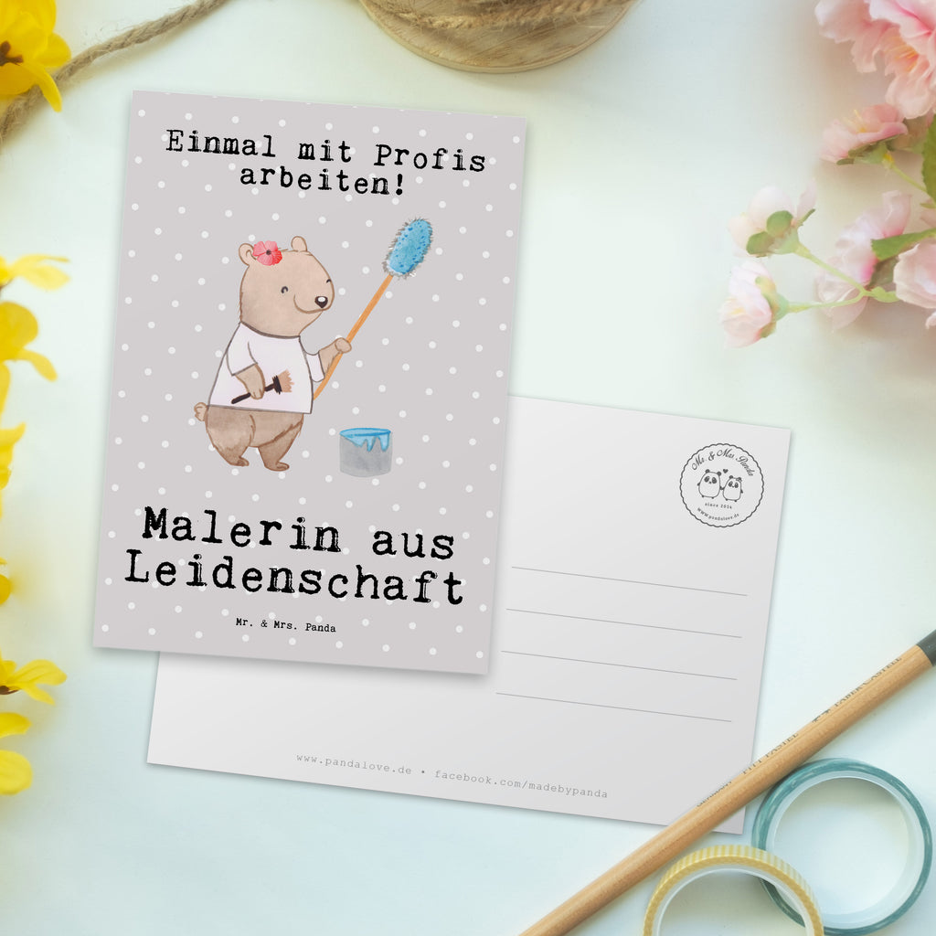 Postkarte Malerin aus Leidenschaft Postkarte, Karte, Geschenkkarte, Grußkarte, Einladung, Ansichtskarte, Geburtstagskarte, Einladungskarte, Dankeskarte, Ansichtskarten, Einladung Geburtstag, Einladungskarten Geburtstag, Beruf, Ausbildung, Jubiläum, Abschied, Rente, Kollege, Kollegin, Geschenk, Schenken, Arbeitskollege, Mitarbeiter, Firma, Danke, Dankeschön, Maler, Malermeisterin, Gesellenprüfung, Meisterprüfung, Malerbetrieb