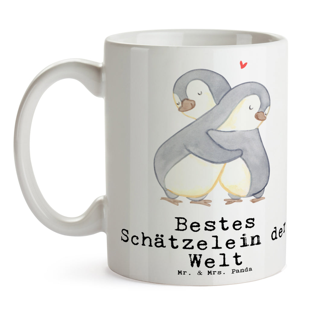 Tasse Pinguin Bestes Schätzelein der Welt Tasse, Kaffeetasse, Teetasse, Becher, Kaffeebecher, Teebecher, Keramiktasse, Porzellantasse, Büro Tasse, Geschenk Tasse, Tasse Sprüche, Tasse Motive, Kaffeetassen, Tasse bedrucken, Designer Tasse, Cappuccino Tassen, Schöne Teetassen, für, Dankeschön, Geschenk, Schenken, Geburtstag, Geburtstagsgeschenk, Geschenkidee, Danke, Bedanken, Mitbringsel, Freude machen, Geschenktipp, Schätzelein, Schätzchen, Schatz, Schatzi, Ehemann, Ehefrau, Freundin, Freund, Frau, Mann, Kosename, Hochzeitstag