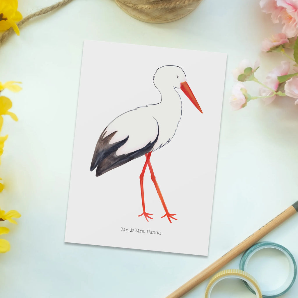 Postkarte Storch Postkarte, Karte, Geschenkkarte, Grußkarte, Einladung, Ansichtskarte, Geburtstagskarte, Einladungskarte, Dankeskarte, Ansichtskarten, Einladung Geburtstag, Einladungskarten Geburtstag, Tiermotive, Gute Laune, lustige Sprüche, Tiere, Storch, Störche, Schwangerschaft, Geburt, Mutter, Mütter, Mutter werden, Schwanger, Babybauch, Baby