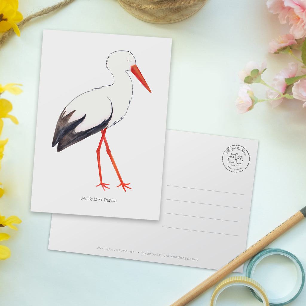 Postkarte Storch Postkarte, Karte, Geschenkkarte, Grußkarte, Einladung, Ansichtskarte, Geburtstagskarte, Einladungskarte, Dankeskarte, Ansichtskarten, Einladung Geburtstag, Einladungskarten Geburtstag, Tiermotive, Gute Laune, lustige Sprüche, Tiere, Storch, Störche, Schwangerschaft, Geburt, Mutter, Mütter, Mutter werden, Schwanger, Babybauch, Baby