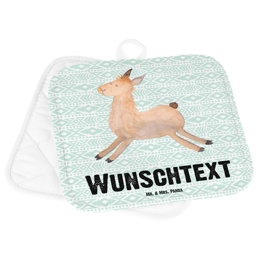 Personalisierte Topflappen Lama springend Topflappen personalisiert, Personalisierte Topfuntersetzer, Personalisierter Ofenhandschuh, Topflappen Set personalisiert, Topflappen mit Namen, Namensaufdruck, Lama, Alpaka, Lamas, Lieblingstag, Happy day, fröhlich, Glück, Freundin, Liebeskummer, Neustart, guten Morgen, Start, Prüfung, Abitur