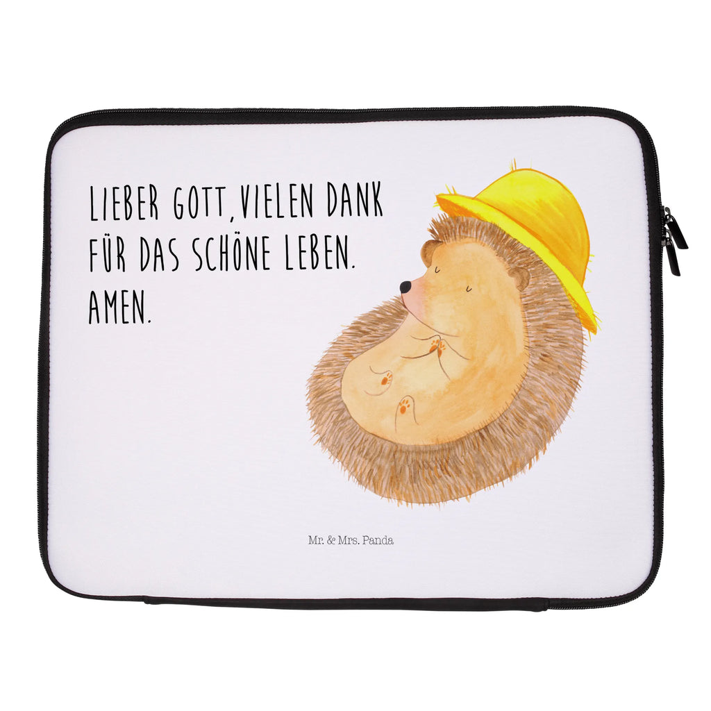 Notebook Tasche Igel Beten Notebook Tasche, Laptop, Computertasche, Tasche, Notebook-Tasche, Notebook-Reisehülle, Notebook Schutz, Tiermotive, Gute Laune, lustige Sprüche, Tiere, Igel, Igel mit Hut, Sonnenhut, Gott, Amen, beten, Leben, Dankbarkeit, Dankbar sein, dankbar, genießen