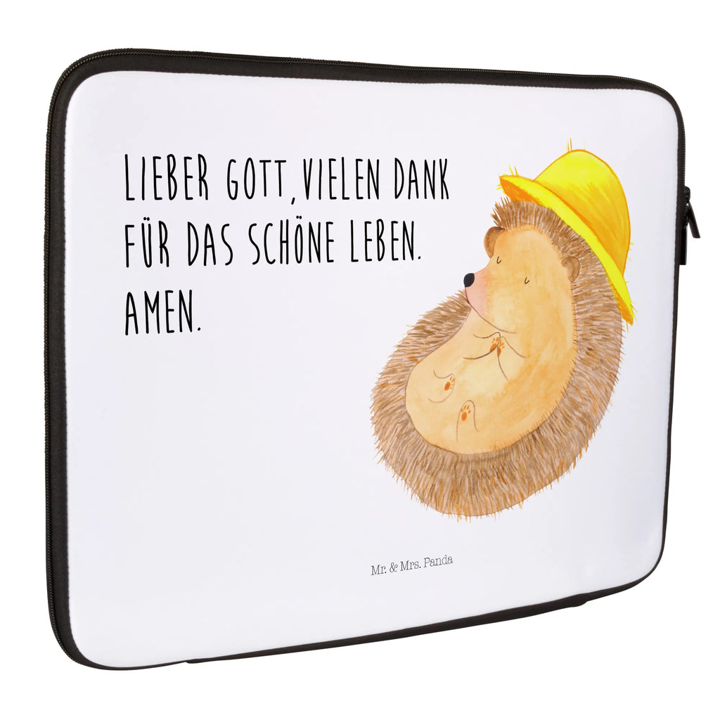 Notebook Tasche Igel Beten Notebook Tasche, Laptop, Computertasche, Tasche, Notebook-Tasche, Notebook-Reisehülle, Notebook Schutz, Tiermotive, Gute Laune, lustige Sprüche, Tiere, Igel, Igel mit Hut, Sonnenhut, Gott, Amen, beten, Leben, Dankbarkeit, Dankbar sein, dankbar, genießen