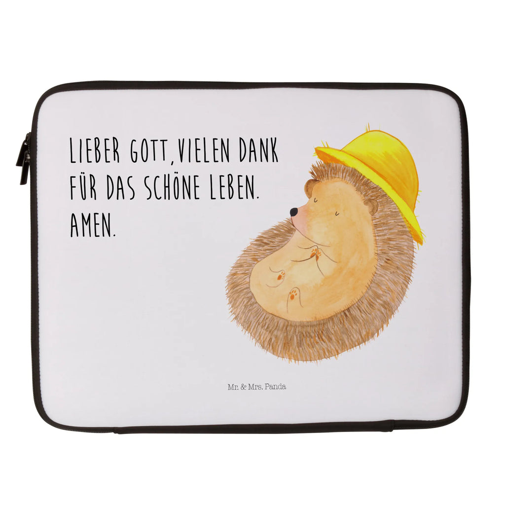 Notebook Tasche Igel Beten Notebook Tasche, Laptop, Computertasche, Tasche, Notebook-Tasche, Notebook-Reisehülle, Notebook Schutz, Tiermotive, Gute Laune, lustige Sprüche, Tiere, Igel, Igel mit Hut, Sonnenhut, Gott, Amen, beten, Leben, Dankbarkeit, Dankbar sein, dankbar, genießen